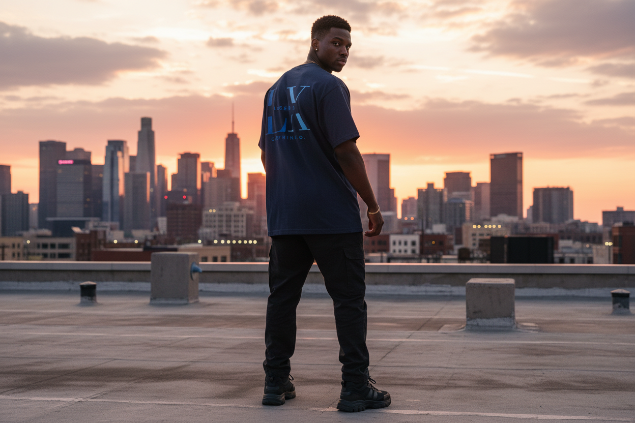 Navy LX Tee - Rooftop Hero