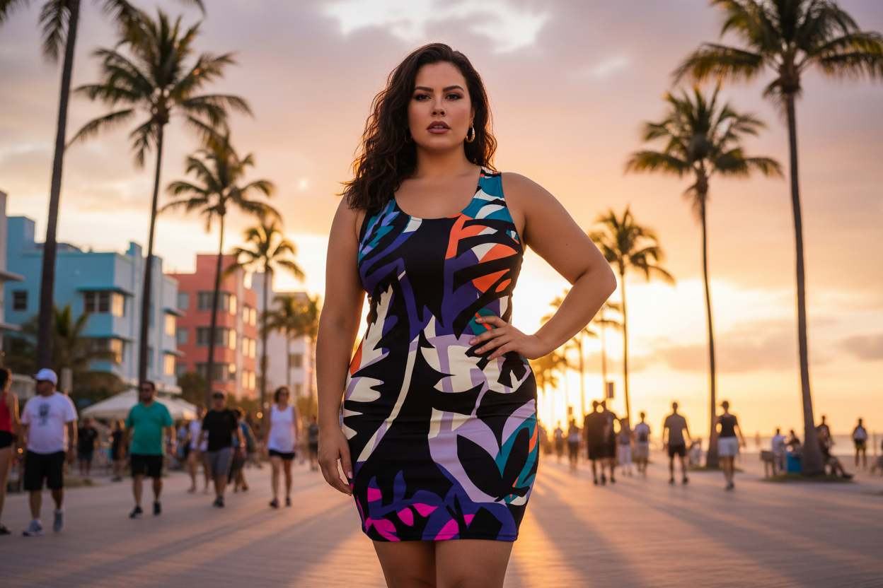 Tropical Dress - Miami Sunset Hero